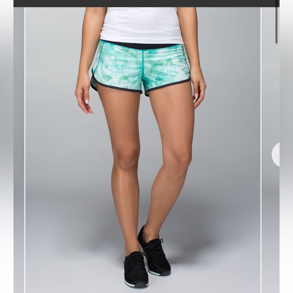 lululemon athletica Tie-Dye Green Athletic Shorts